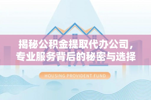 鹰手营子矿区揭秘公积金提取代办公司，专业服务背后的秘密与选择指南