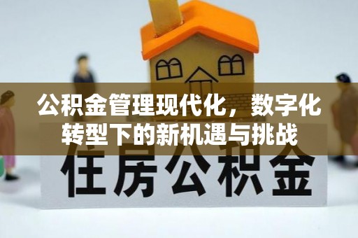 鹰手营子矿区公积金管理现代化，数字化转型下的新机遇与挑战